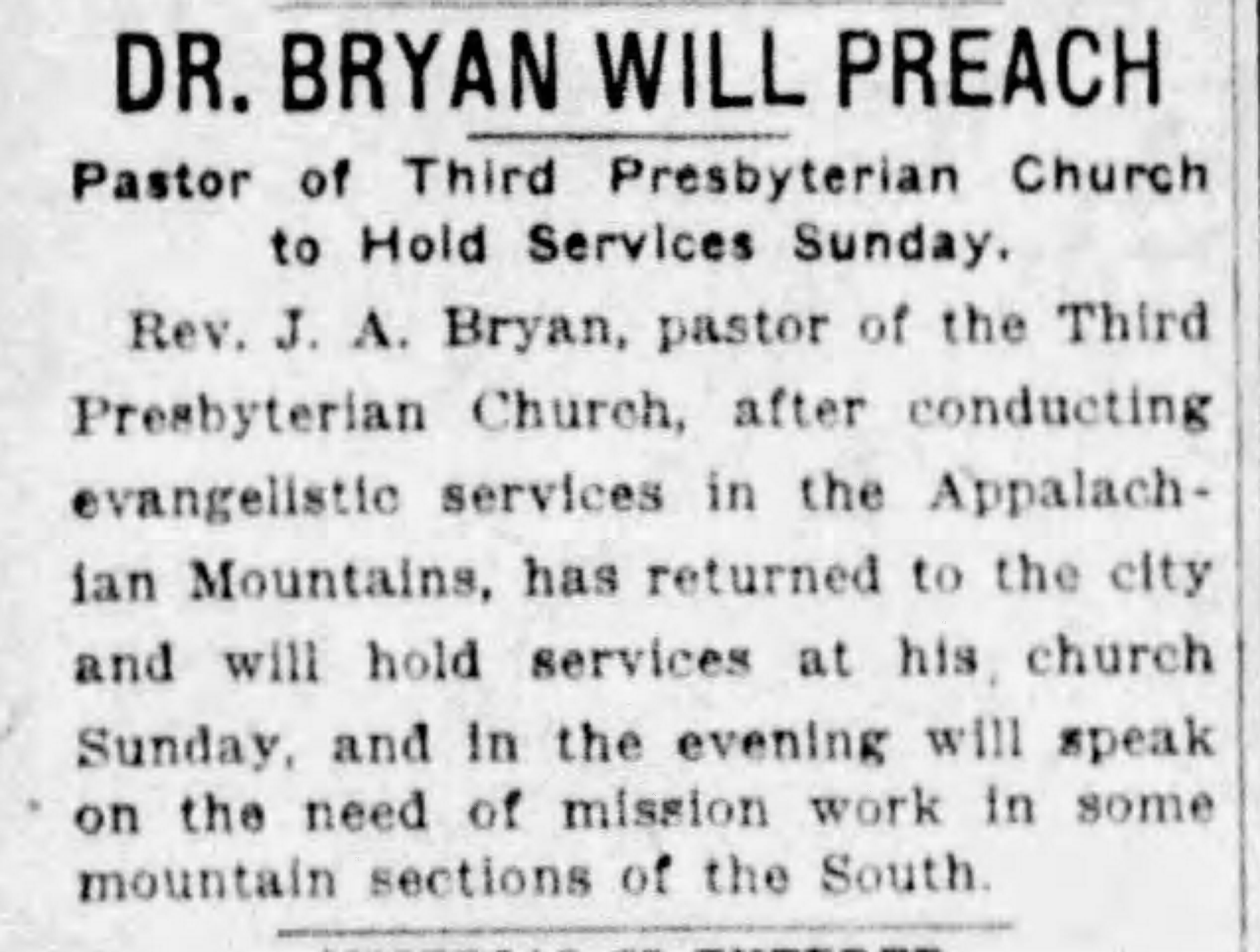 Dr. Bryan Will Preach